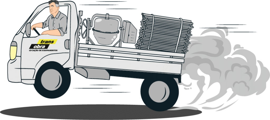 Caminhão Trans Obra - PLUS, aprimorando serviços de franqueados em locação de equipamentos.